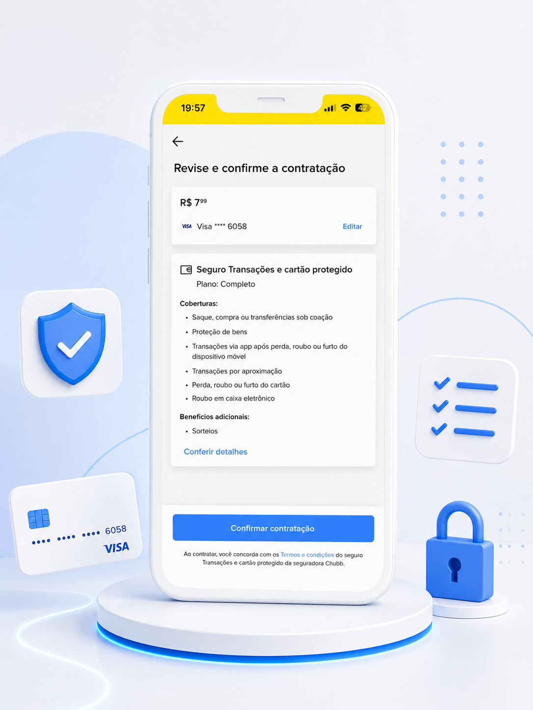 Revisa e Confirma — tela do produto